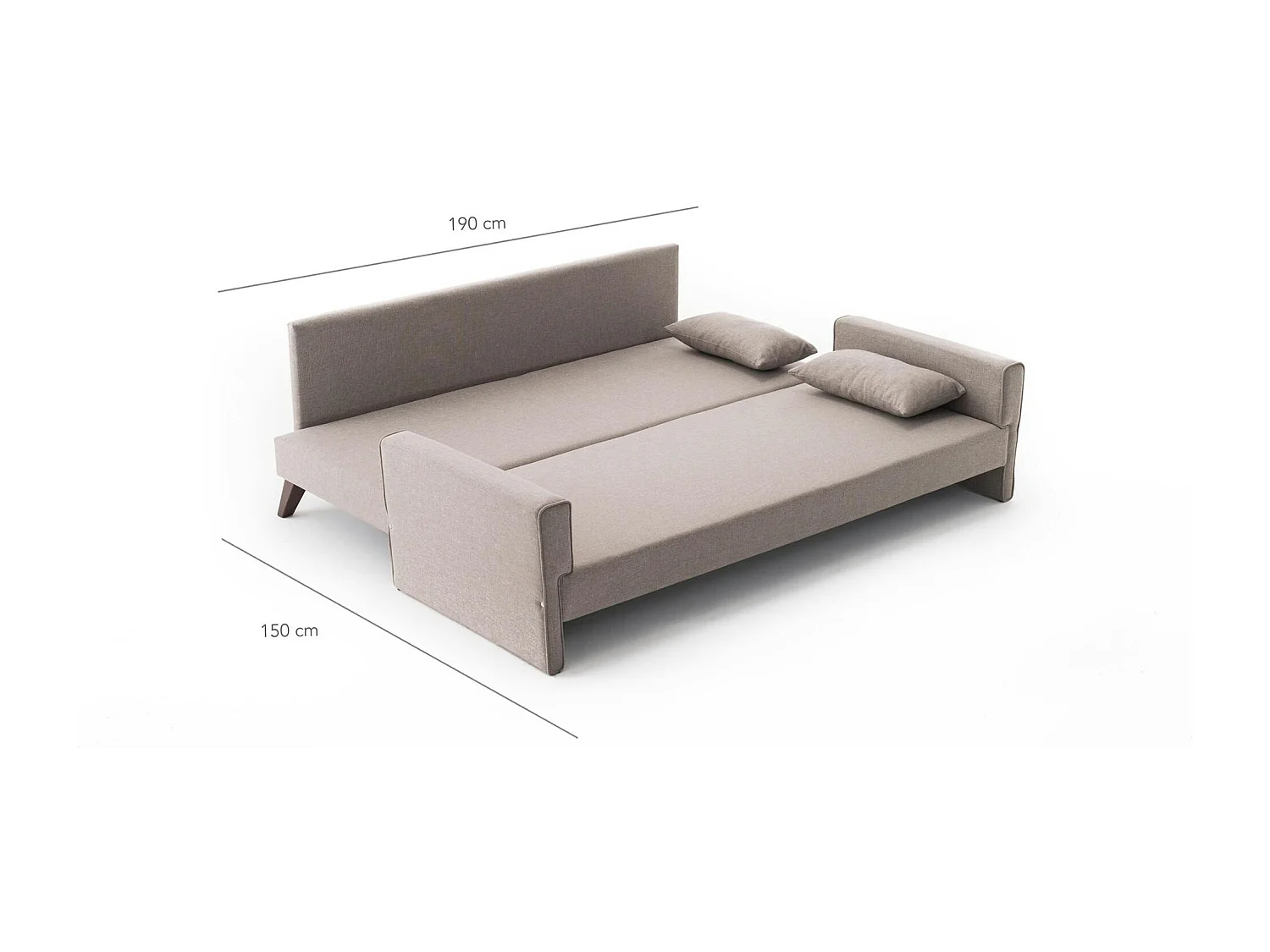 Canapé-lit cappuccino - dos droit SPLIT