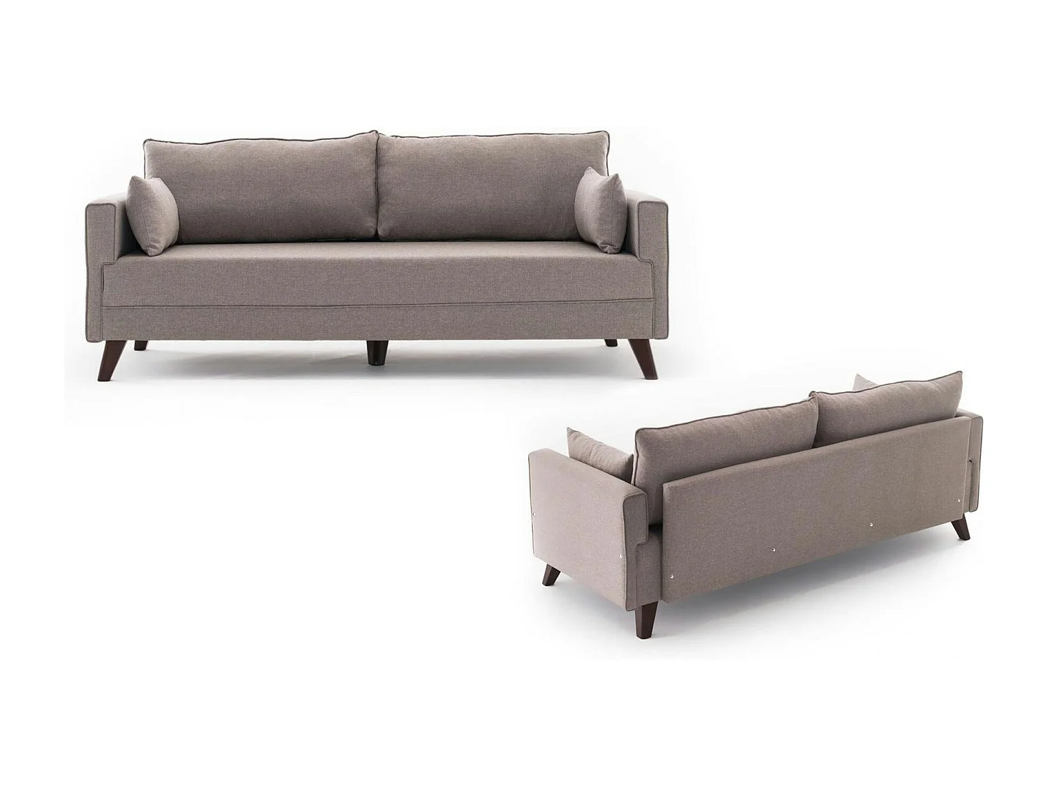 Canapé-lit cappuccino - dos droit SPLIT