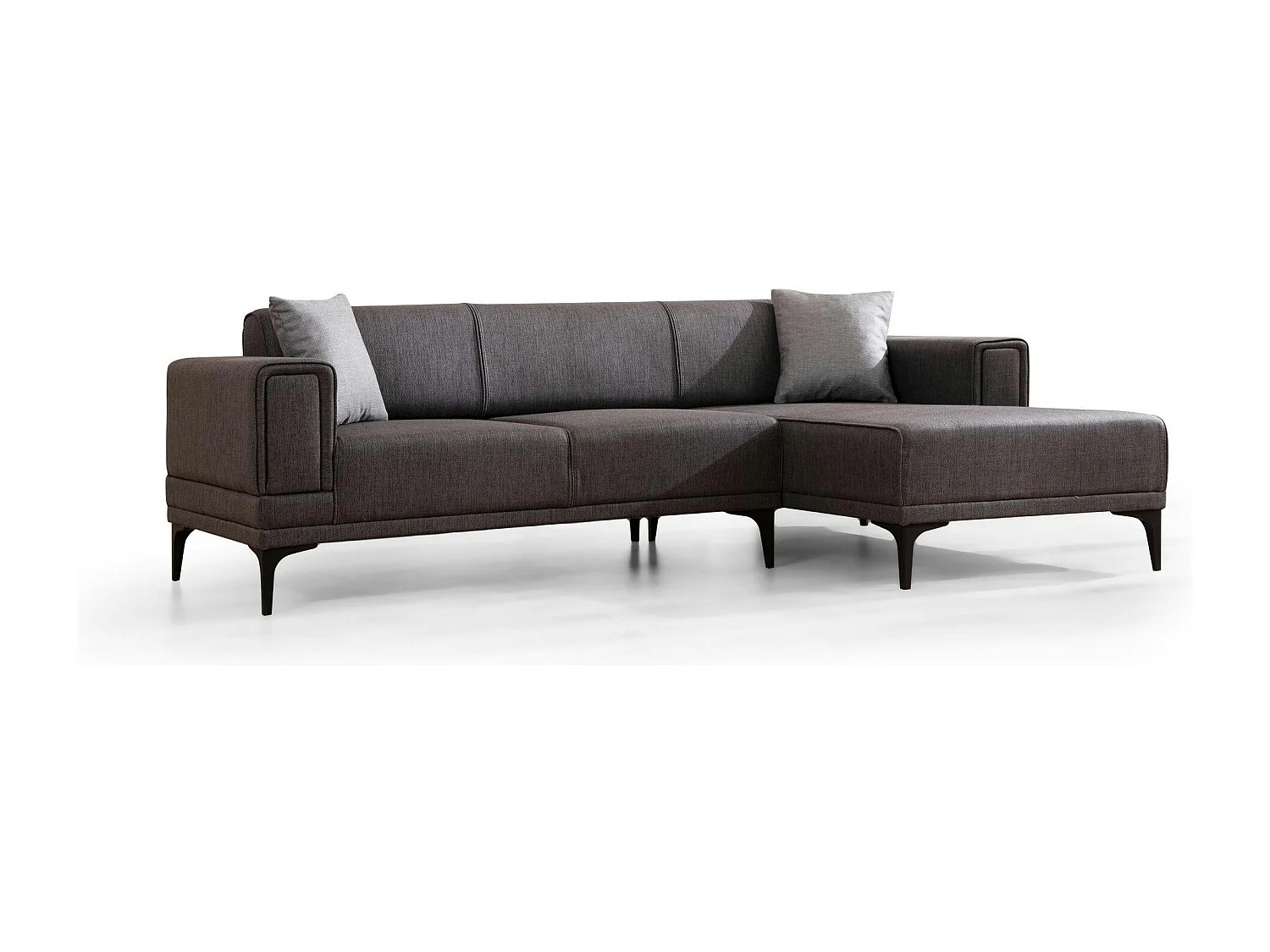 Canapé d'angle anthracite - lit d'appoint, côté droit LUCCA