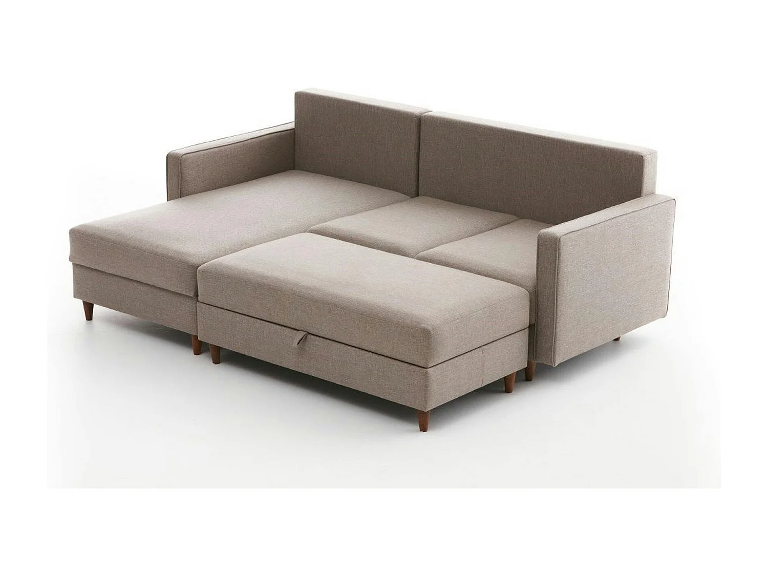 Canapé d'angle convertible beige - côté gauche COMO