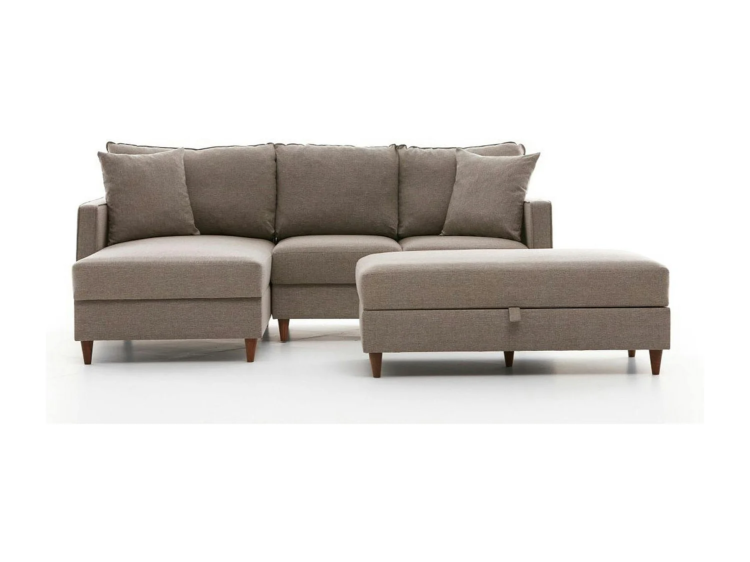 Canapé d'angle convertible beige - côté gauche COMO