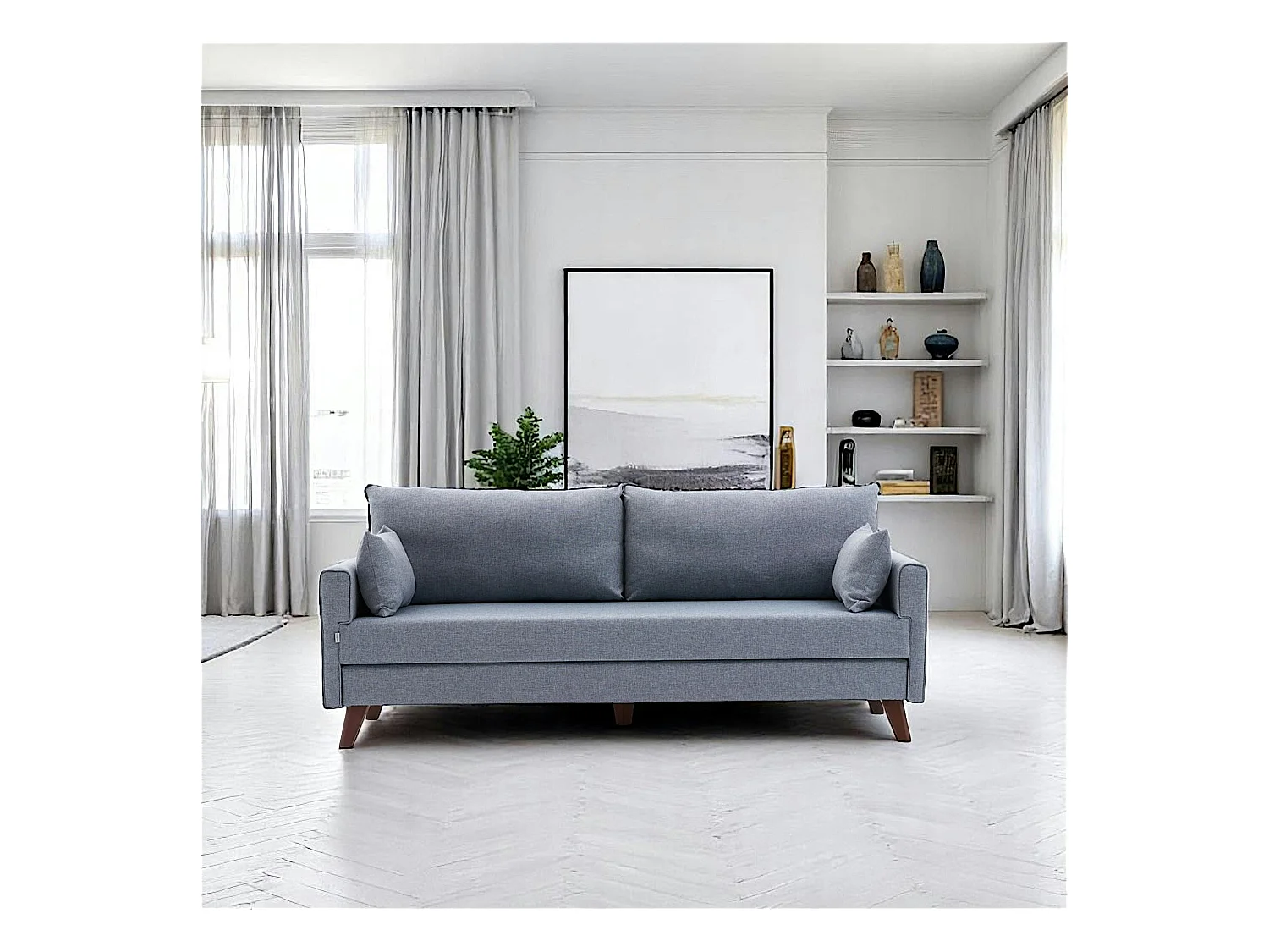 Canapé-lit bleu gris - dos droit SPLIT