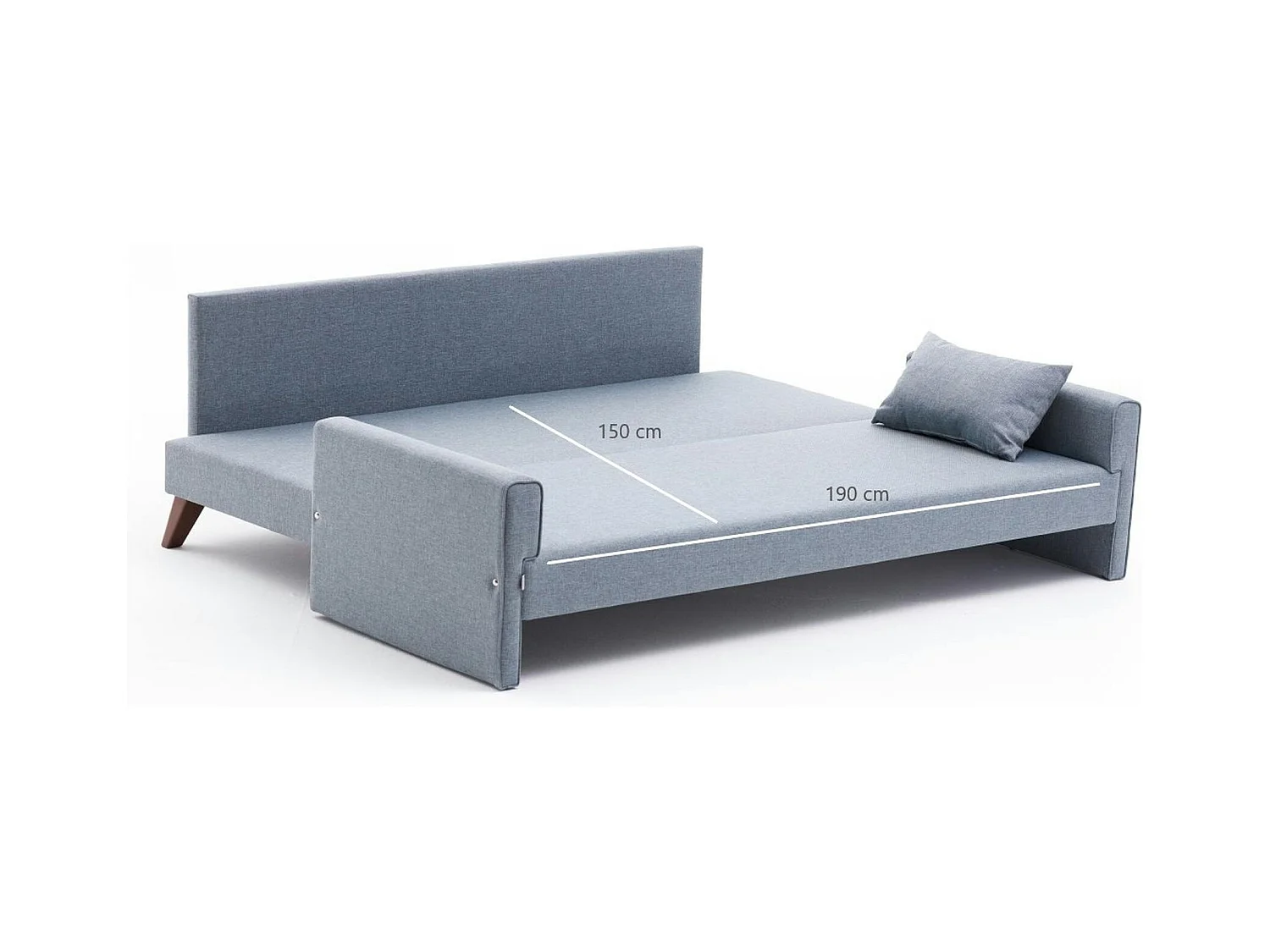 Canapé-lit bleu gris - dos droit SPLIT