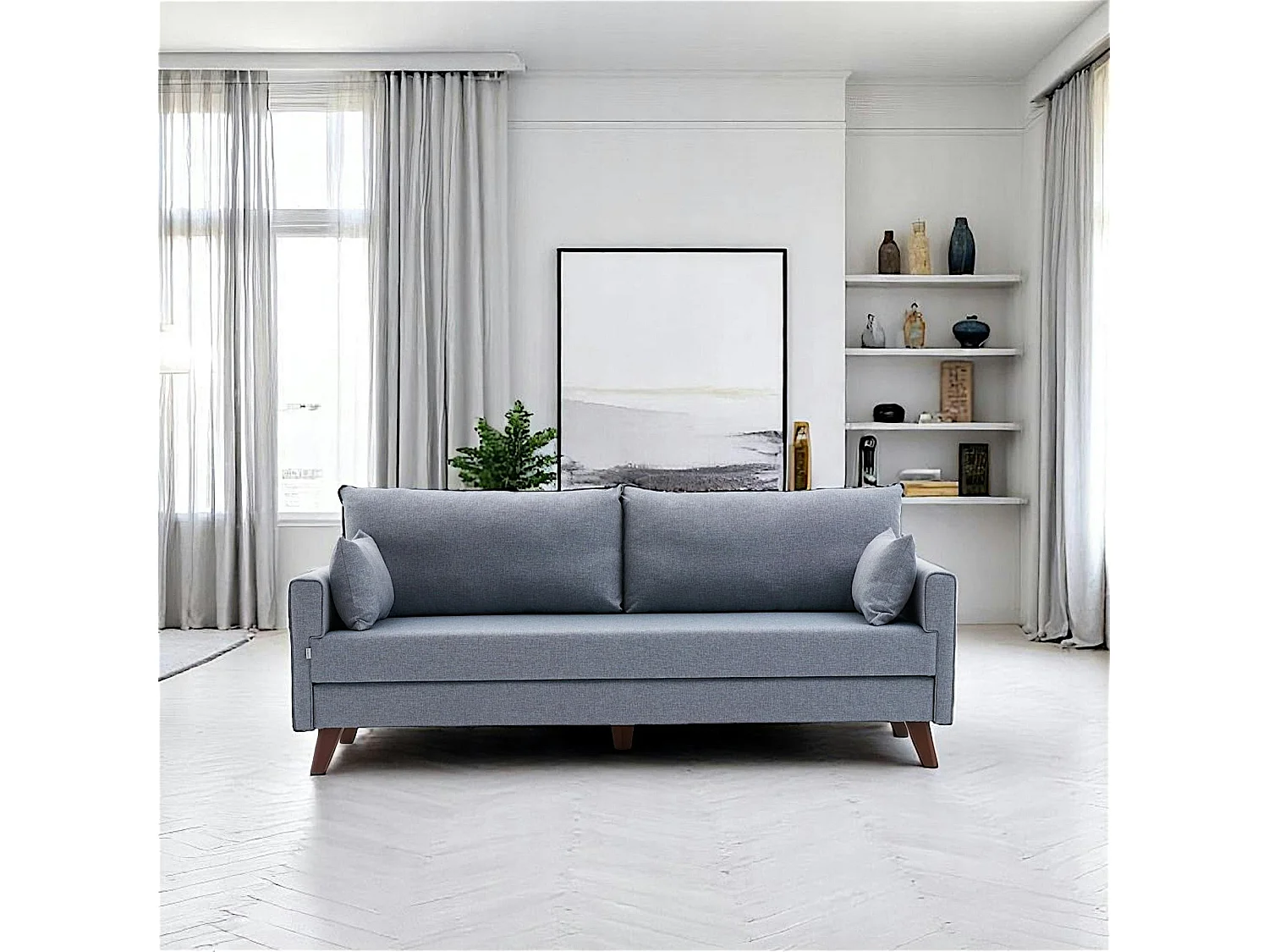 Canapé-lit bleu gris - dos droit SPLIT