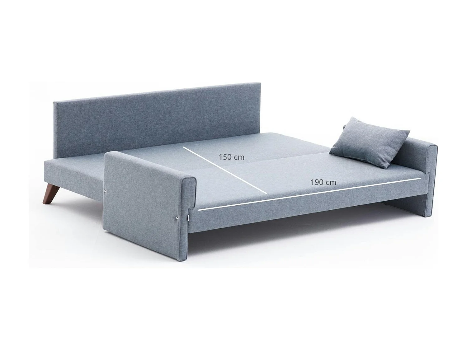 Canapé-lit bleu gris - dos droit SPLIT