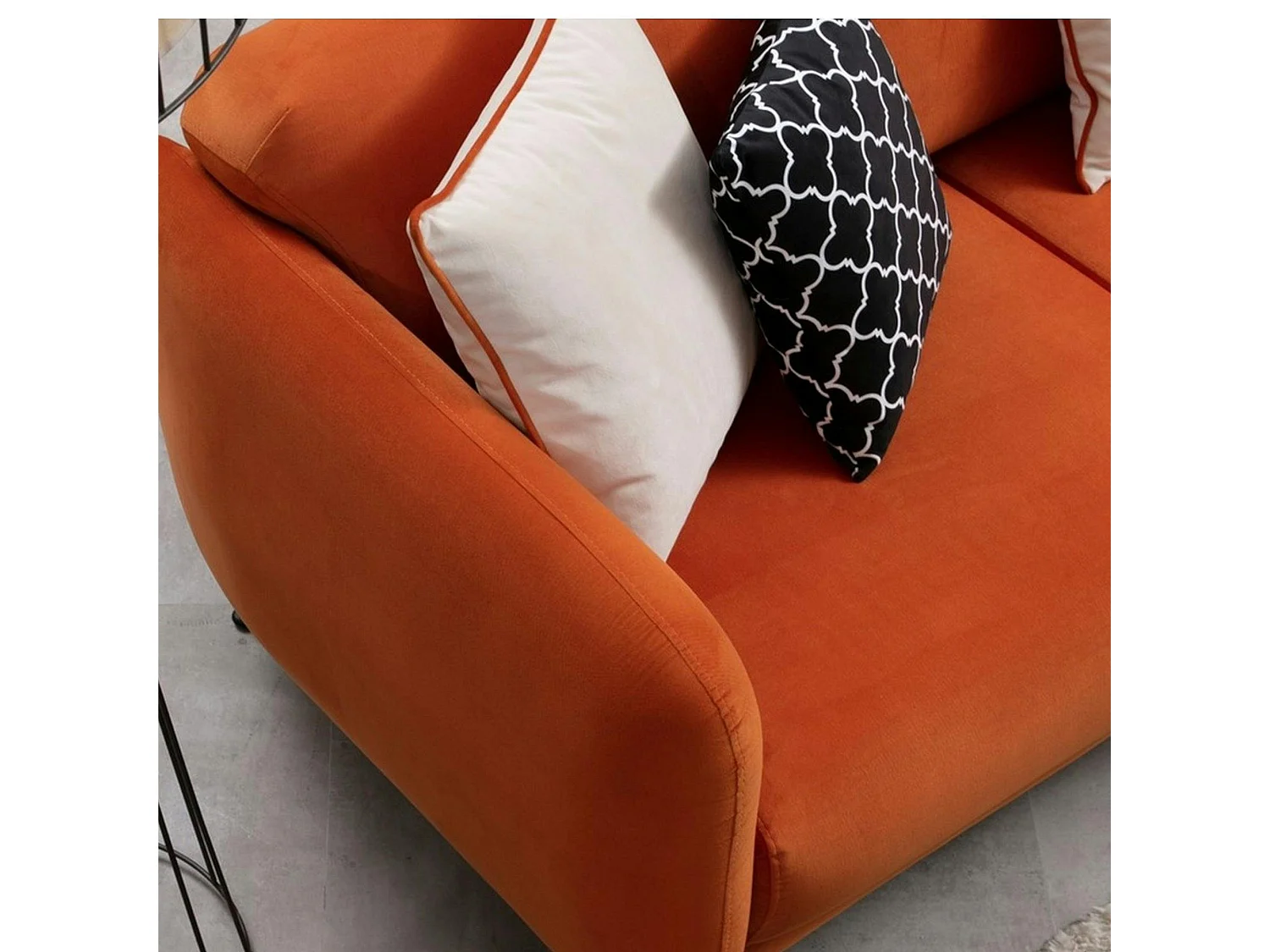 Canapé d'angle orange - lit d'appoint, côté droit PAIMPOL