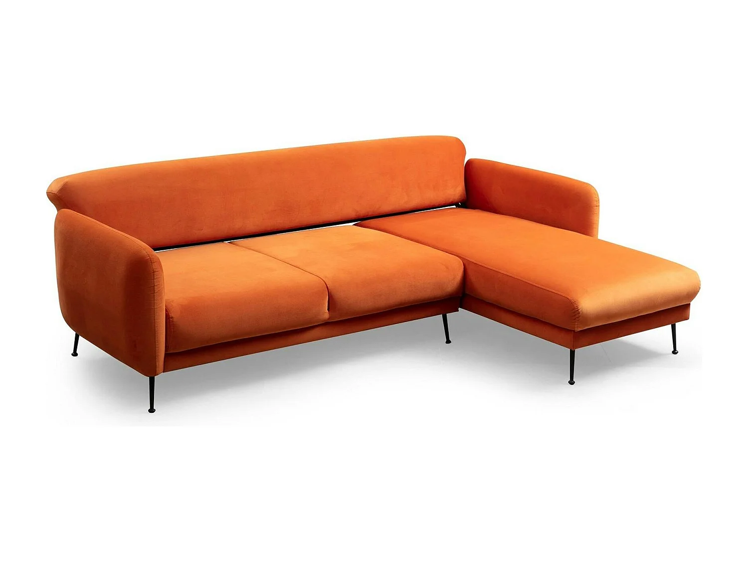 Canapé d'angle orange - lit d'appoint, côté droit PAIMPOL