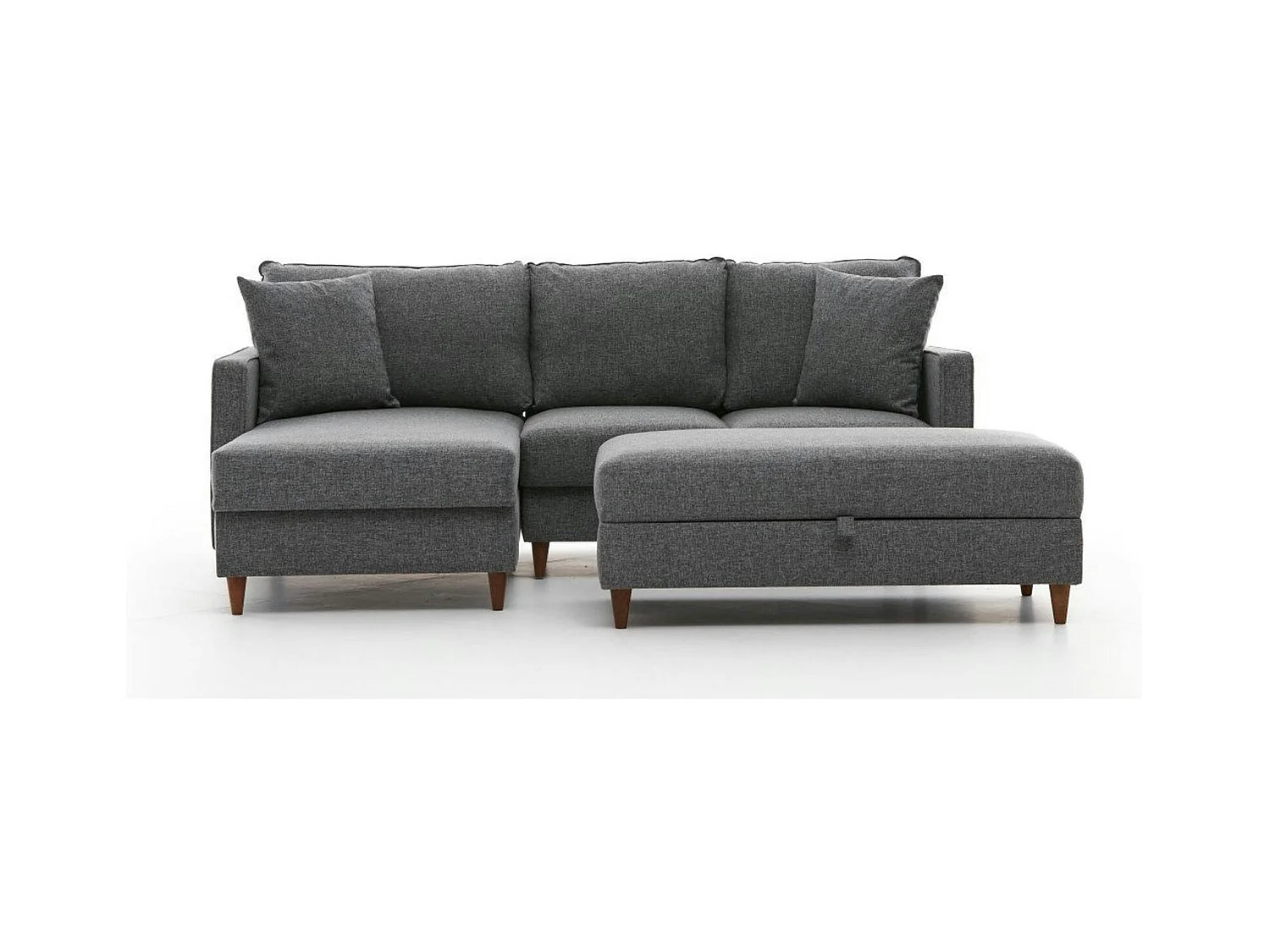 Canapé d'angle convertible gris - côté gauche COMO