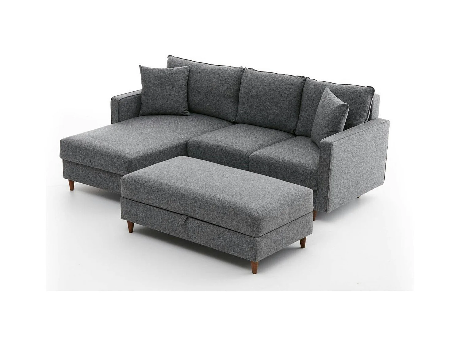 Canapé d'angle convertible gris - côté gauche COMO