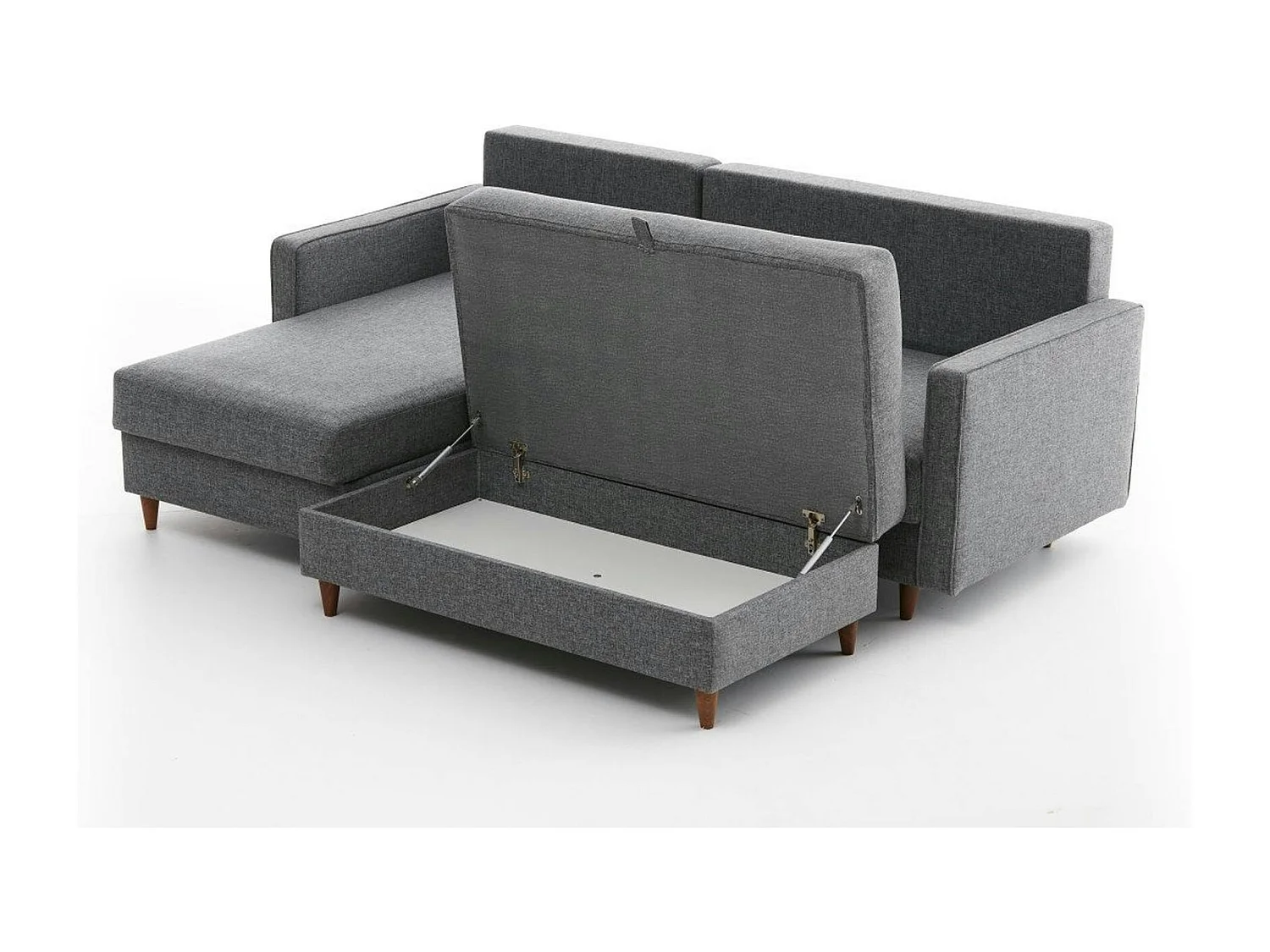 Canapé d'angle convertible gris - côté gauche COMO