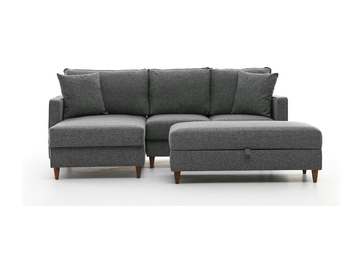 Canapé d'angle convertible gris - côté gauche COMO