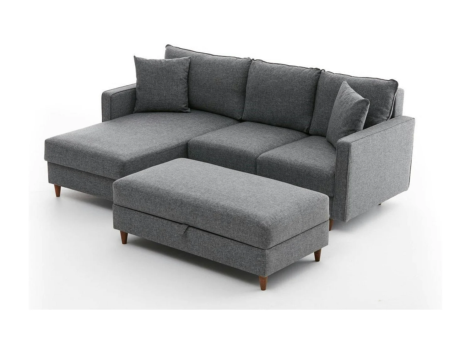 Canapé d'angle convertible gris - côté gauche COMO