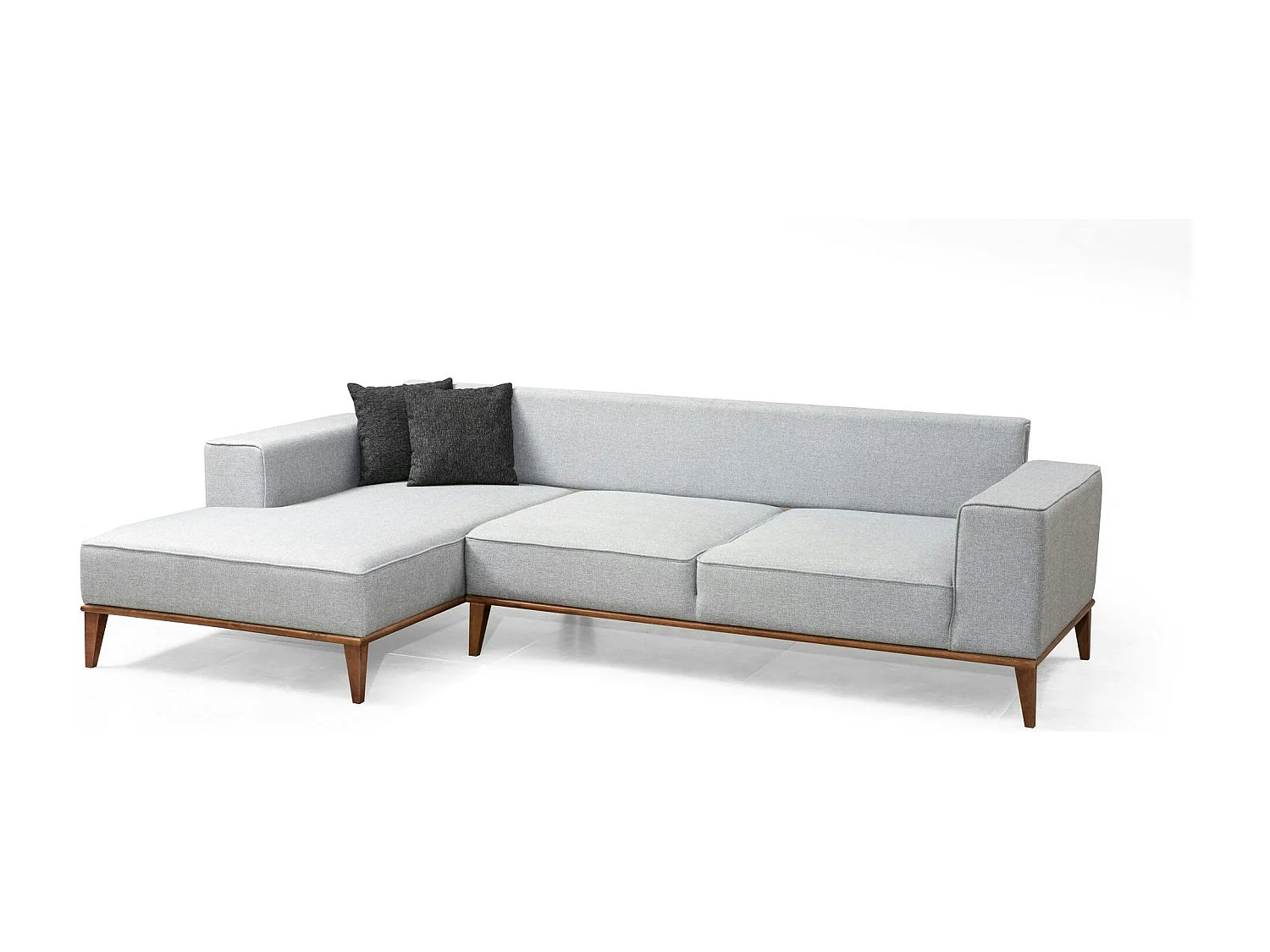 Canapé d'angle gris - lit d'appoint, côté gauche LUCCA