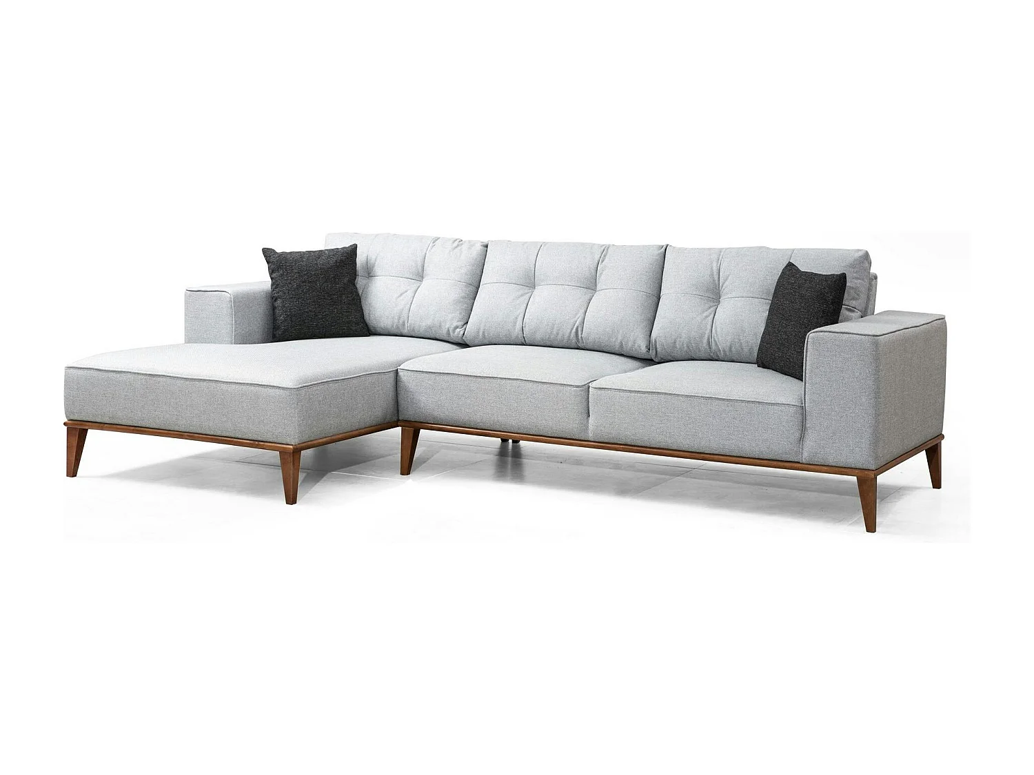 Canapé d'angle gris - lit d'appoint, côté gauche LUCCA