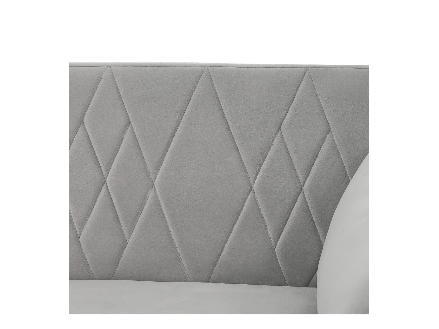 Canapé droit 2 places convertible en velours gris clair, 2 coussins inclus-180x75x82cm