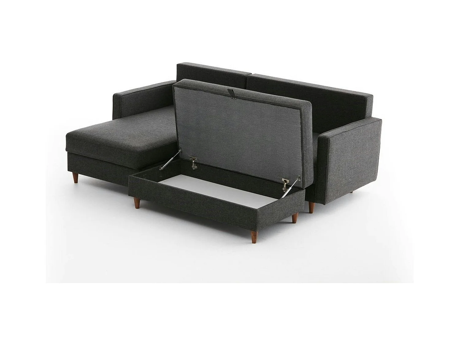 Canapé d'angle convertible anthracite - côté gauche COMO