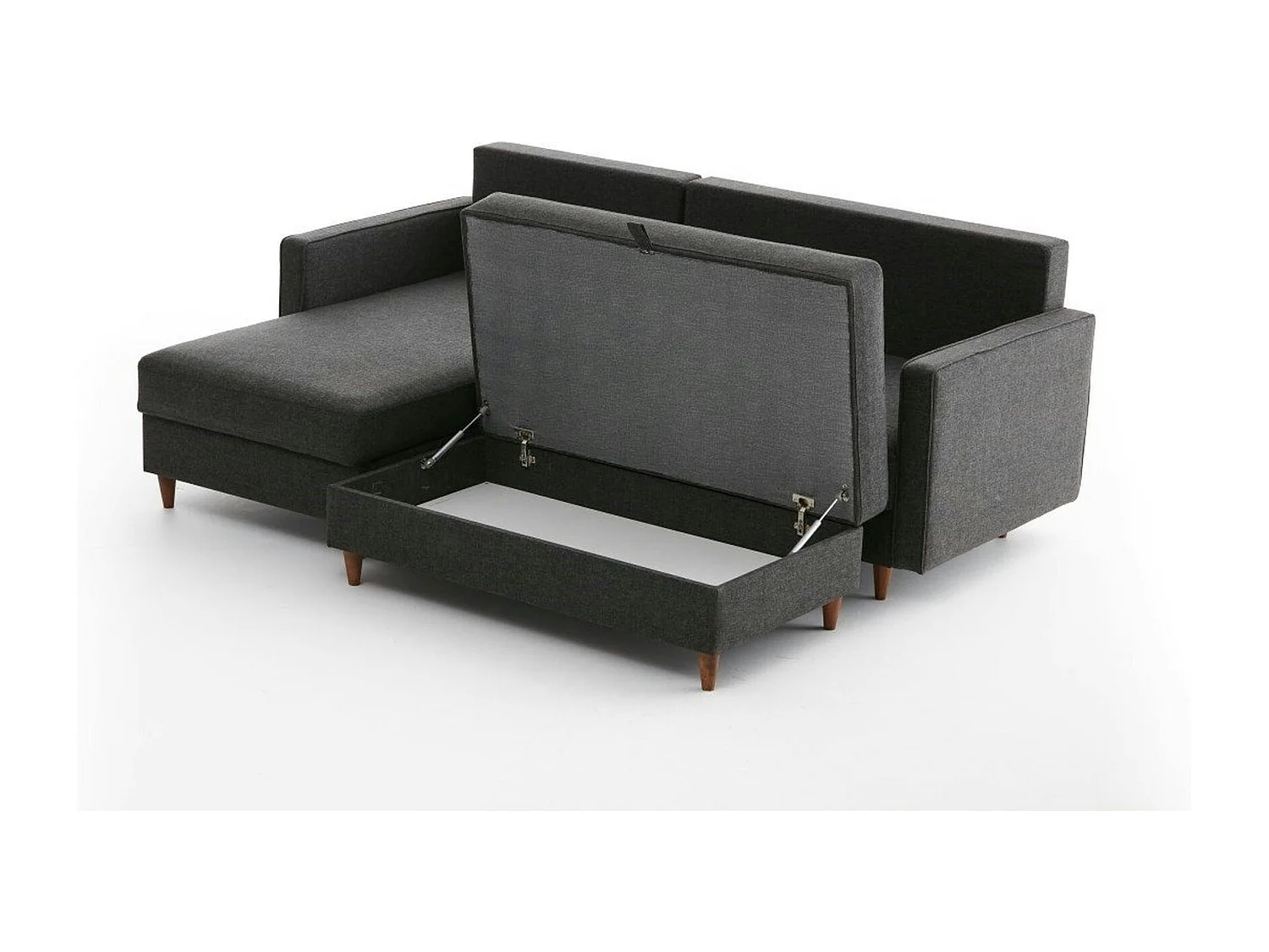 Canapé d'angle convertible anthracite - côté gauche COMO