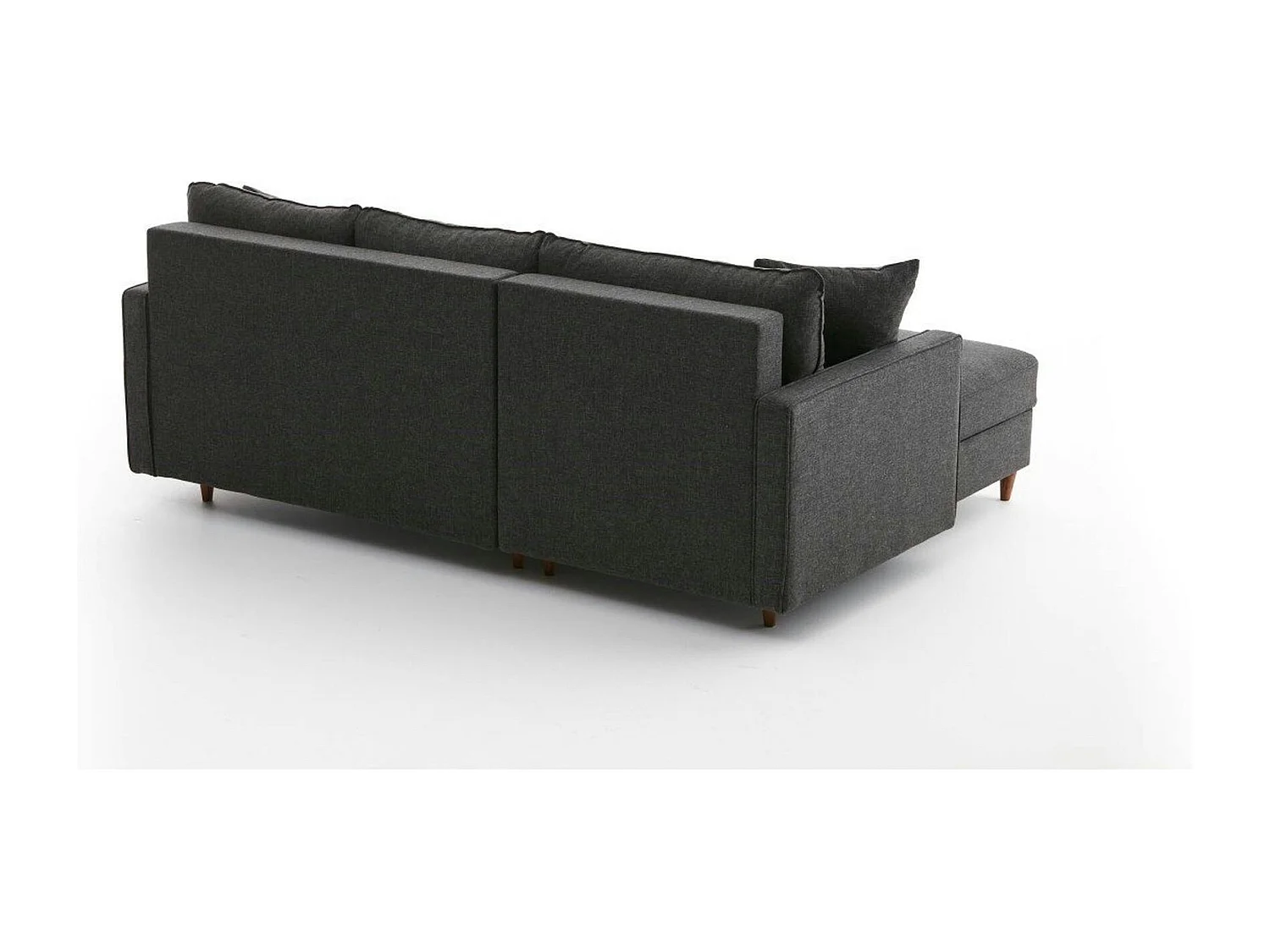 Canapé d'angle convertible anthracite - côté gauche COMO