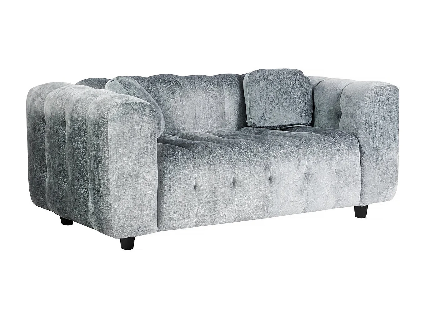 Canapé droit en tissu chenille "Vendome" - 2 places - Gris