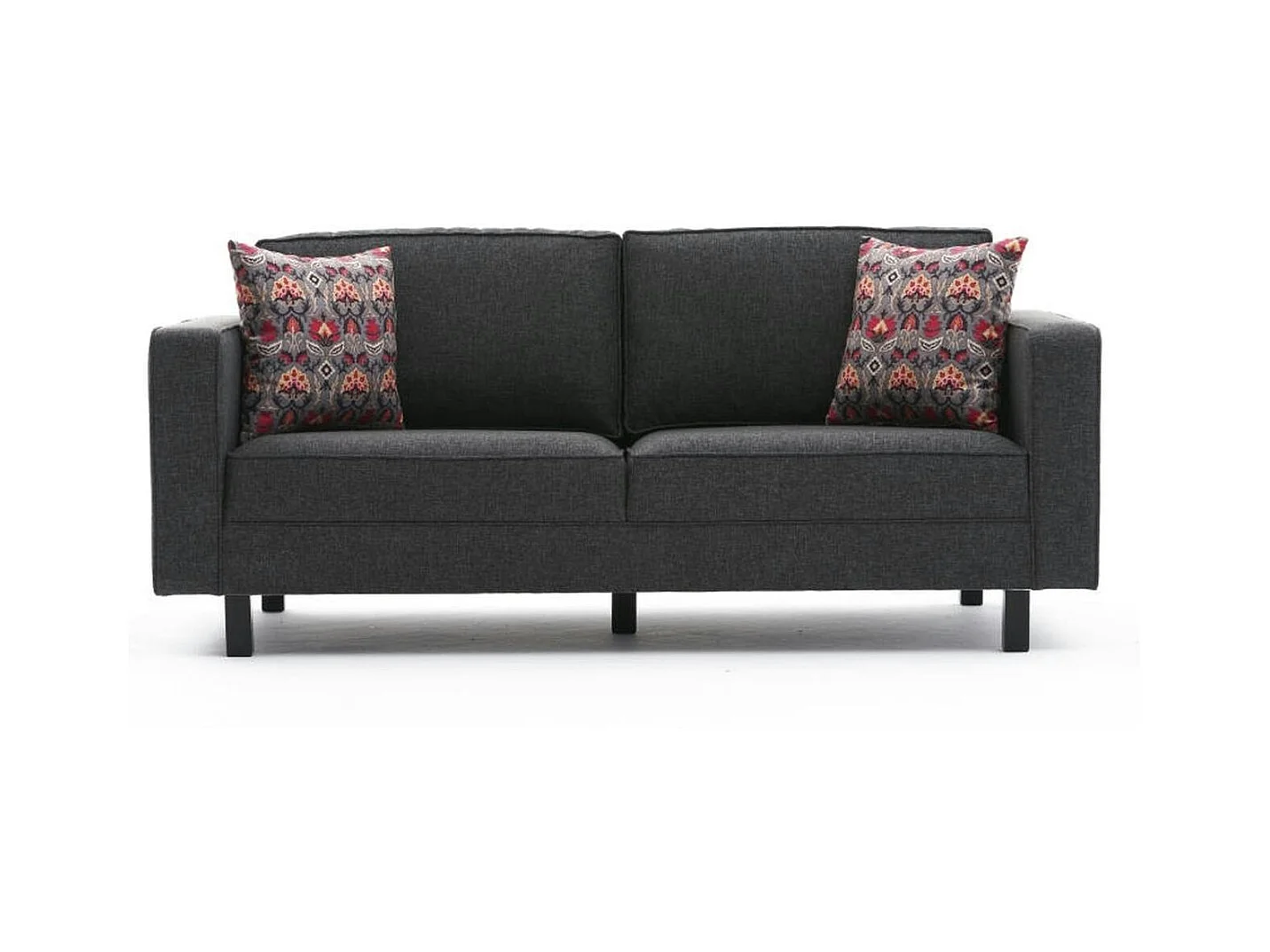 Canapé 2 places anthracite - pieds droits CORTONA