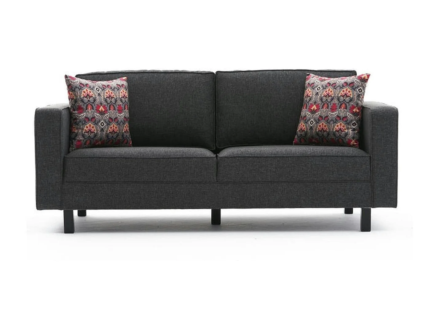 Canapé 2 places anthracite - pieds droits CORTONA