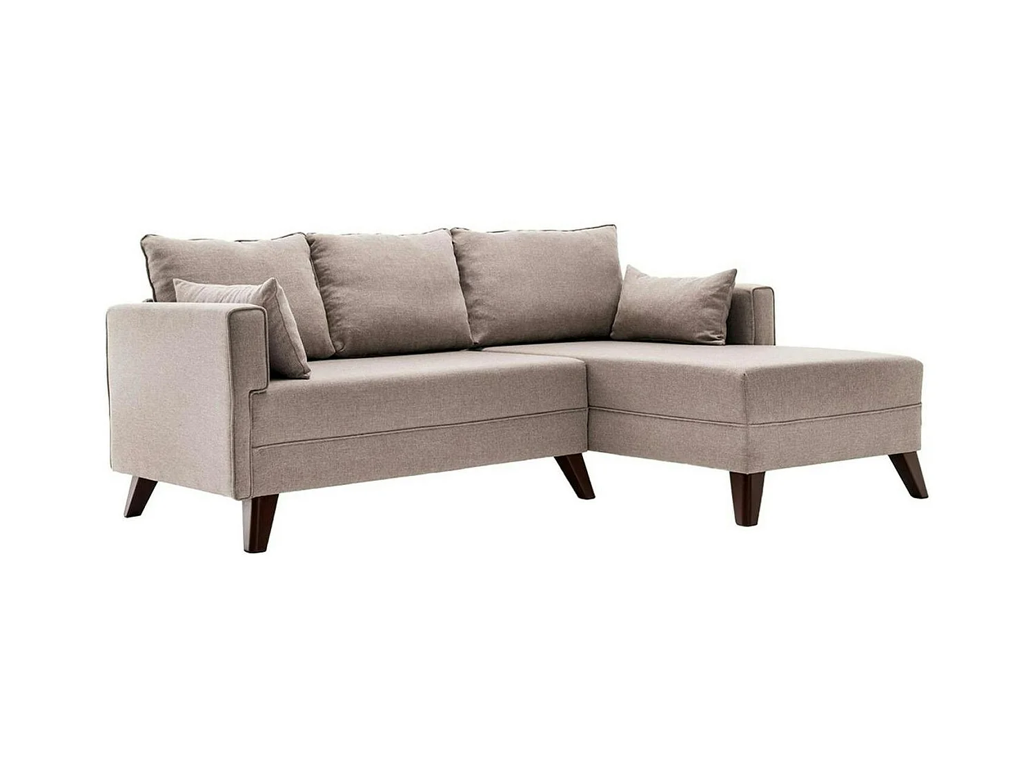 Canapé d’angle convertible cappuccino - côté droit SPLIT