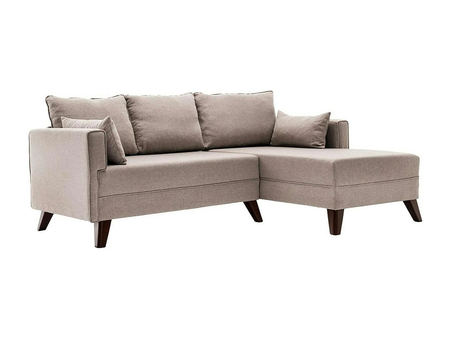 Canapé d’angle convertible cappuccino - côté droit SPLIT