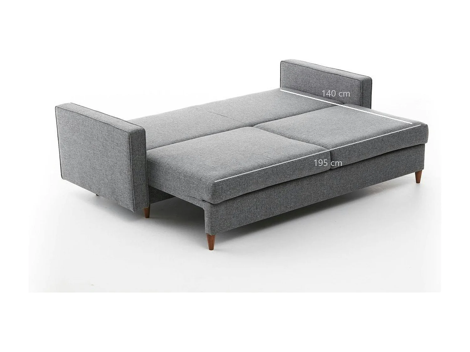 Canapé-lit 3 places gris chiné COMO