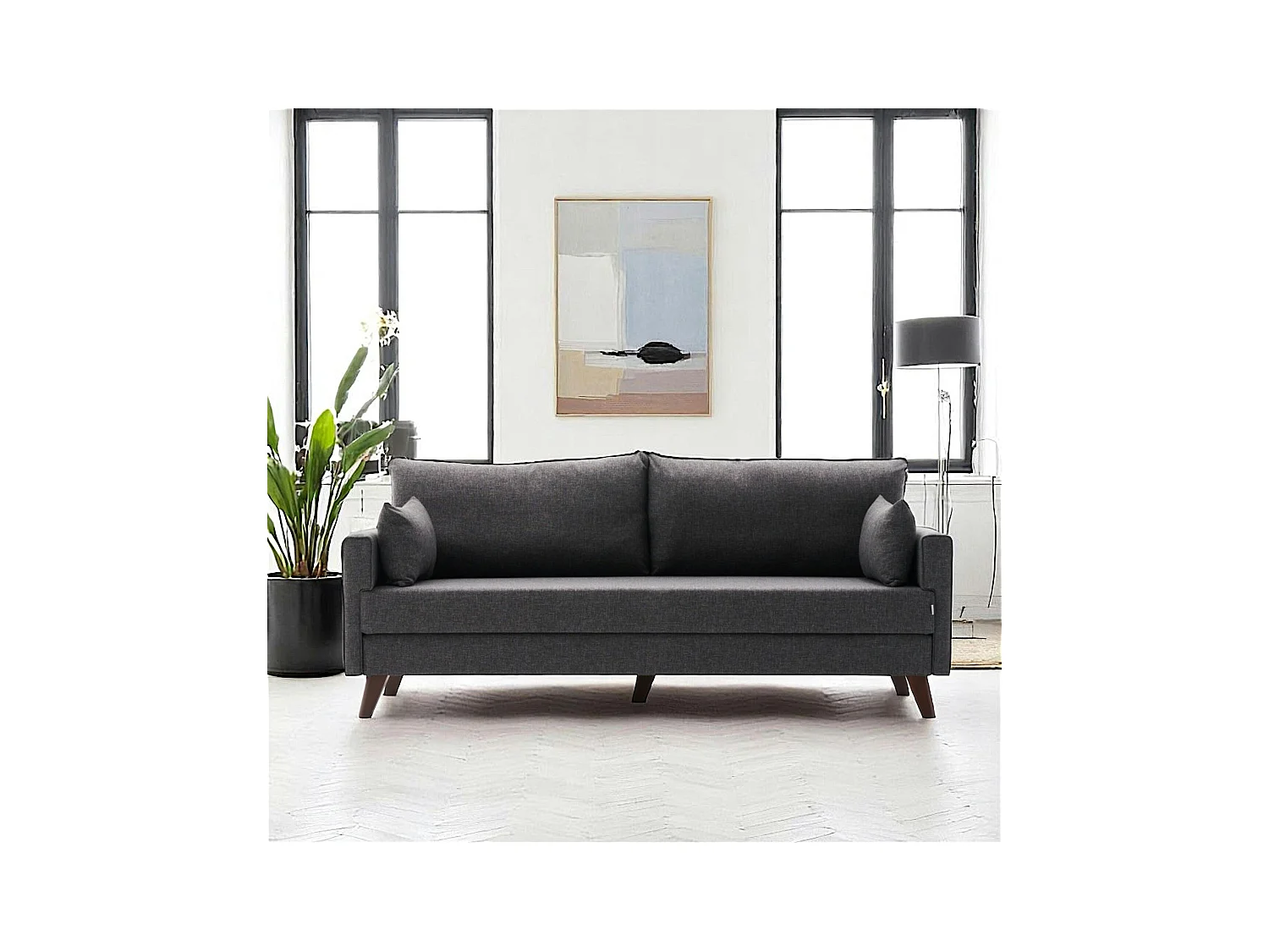 Canapé-lit gris anthracite - dos droit SPLIT