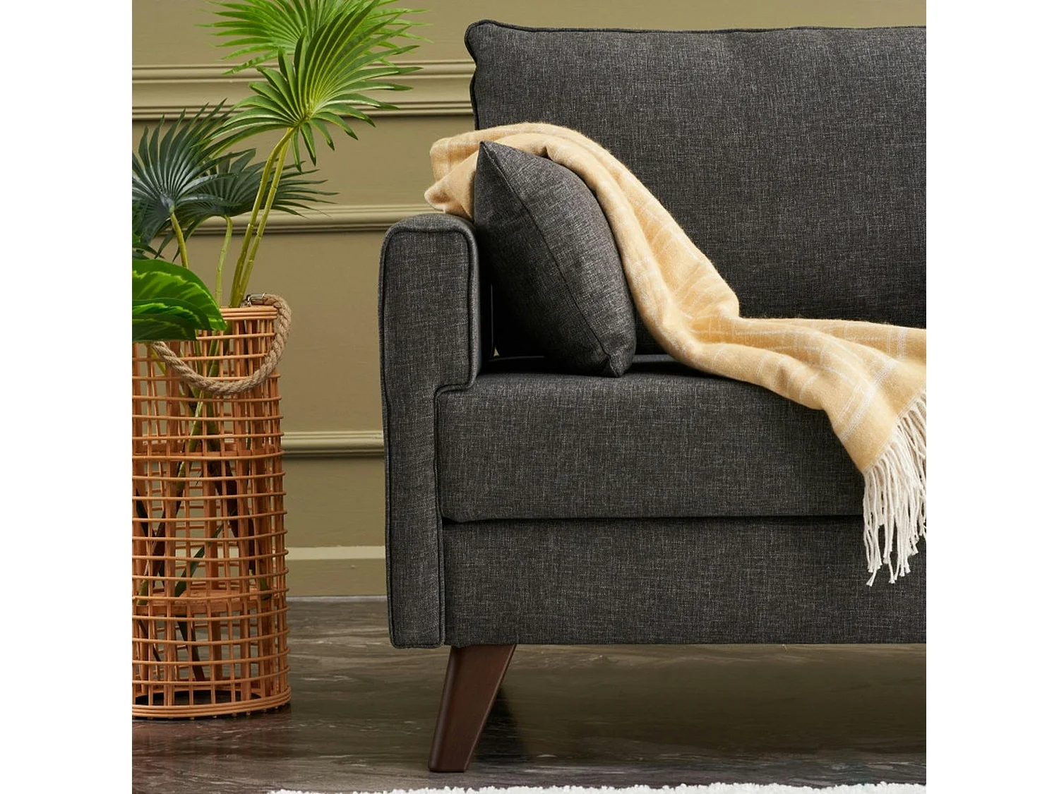 Canapé-lit gris anthracite - dos droit SPLIT