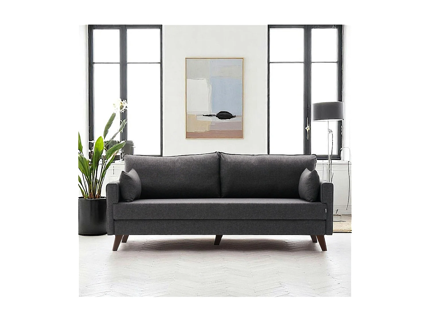 Canapé-lit gris anthracite - dos droit SPLIT