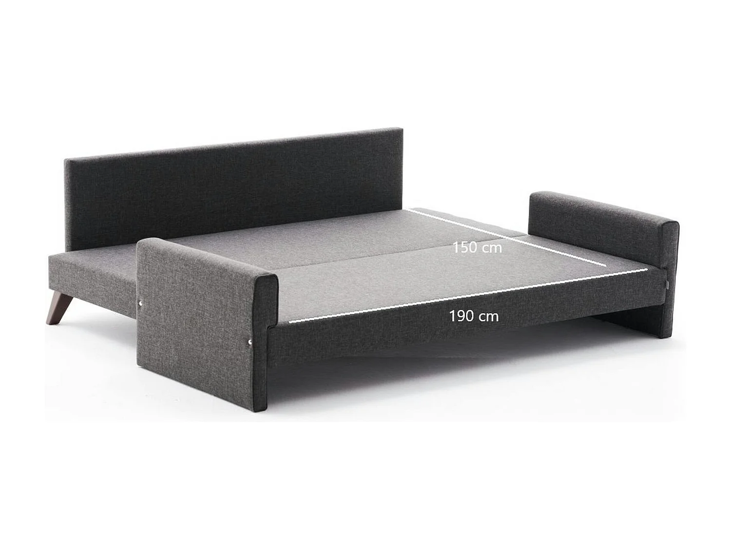 Canapé-lit gris anthracite - dos droit SPLIT