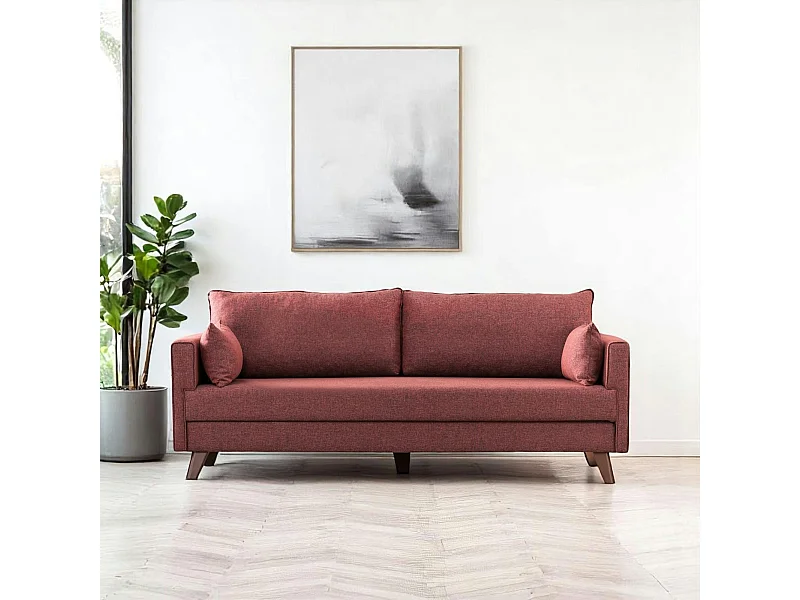 Canapé-lit rouge chiné - dos droit SPLIT