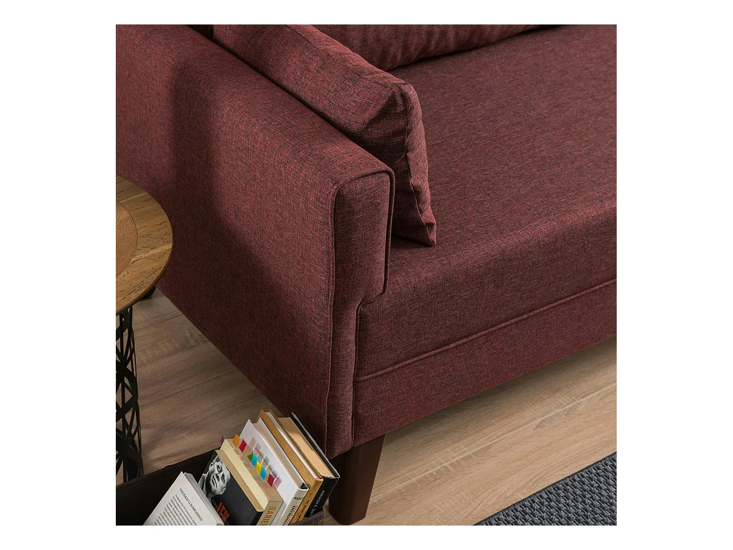 Canapé-lit rouge chiné - dos droit SPLIT