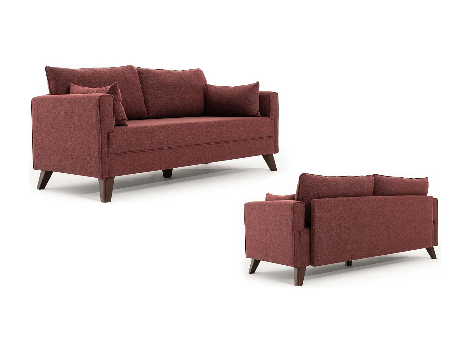 Canapé-lit rouge chiné - dos droit SPLIT