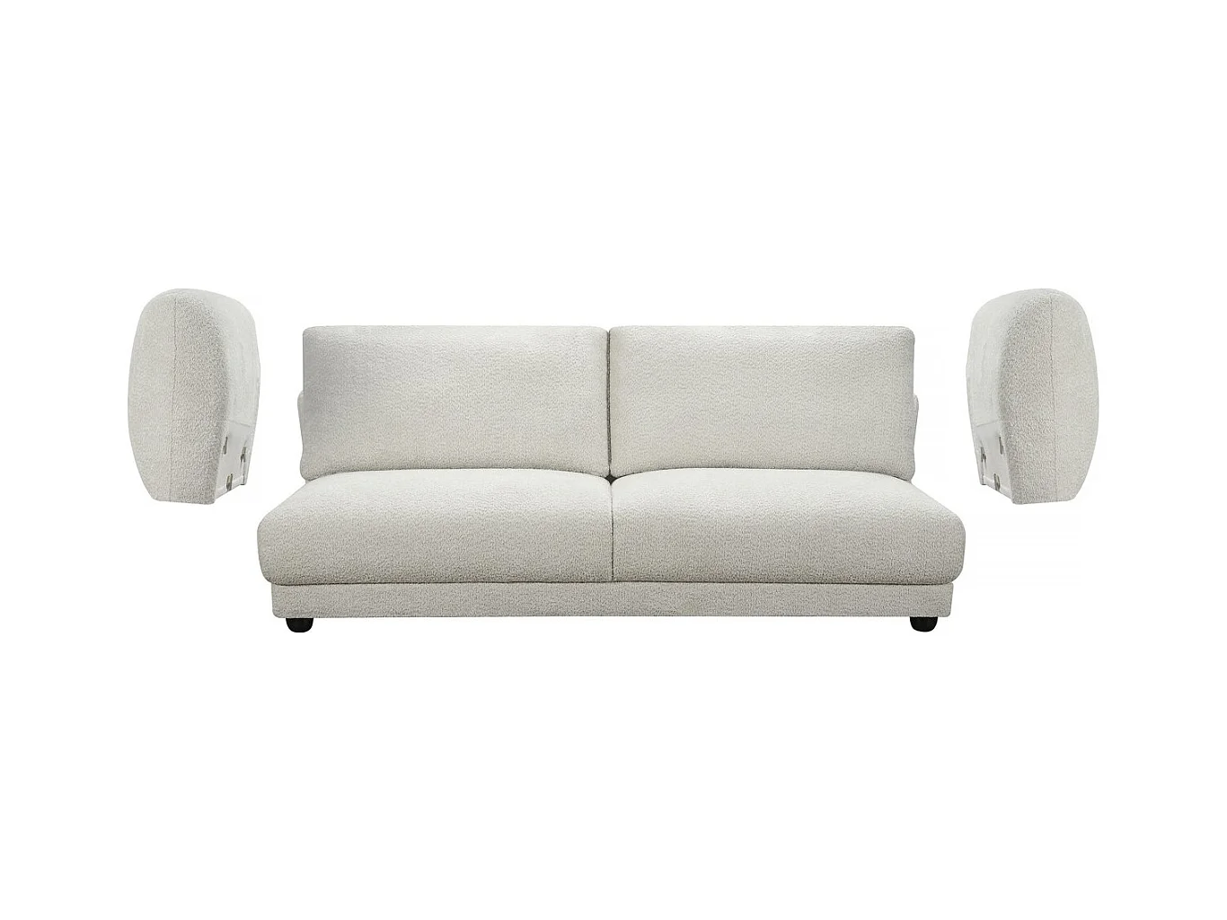 Canapé droit en tissu chenille "Saint Germain S" - 3 places - Beige