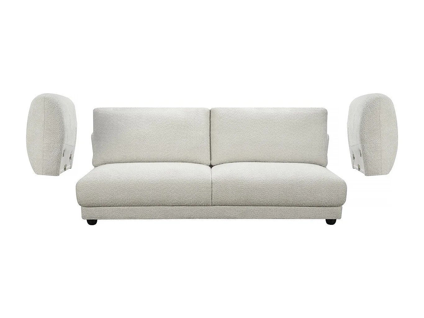 Canapé droit en tissu chenille "Saint Germain S" - 3 places - Beige