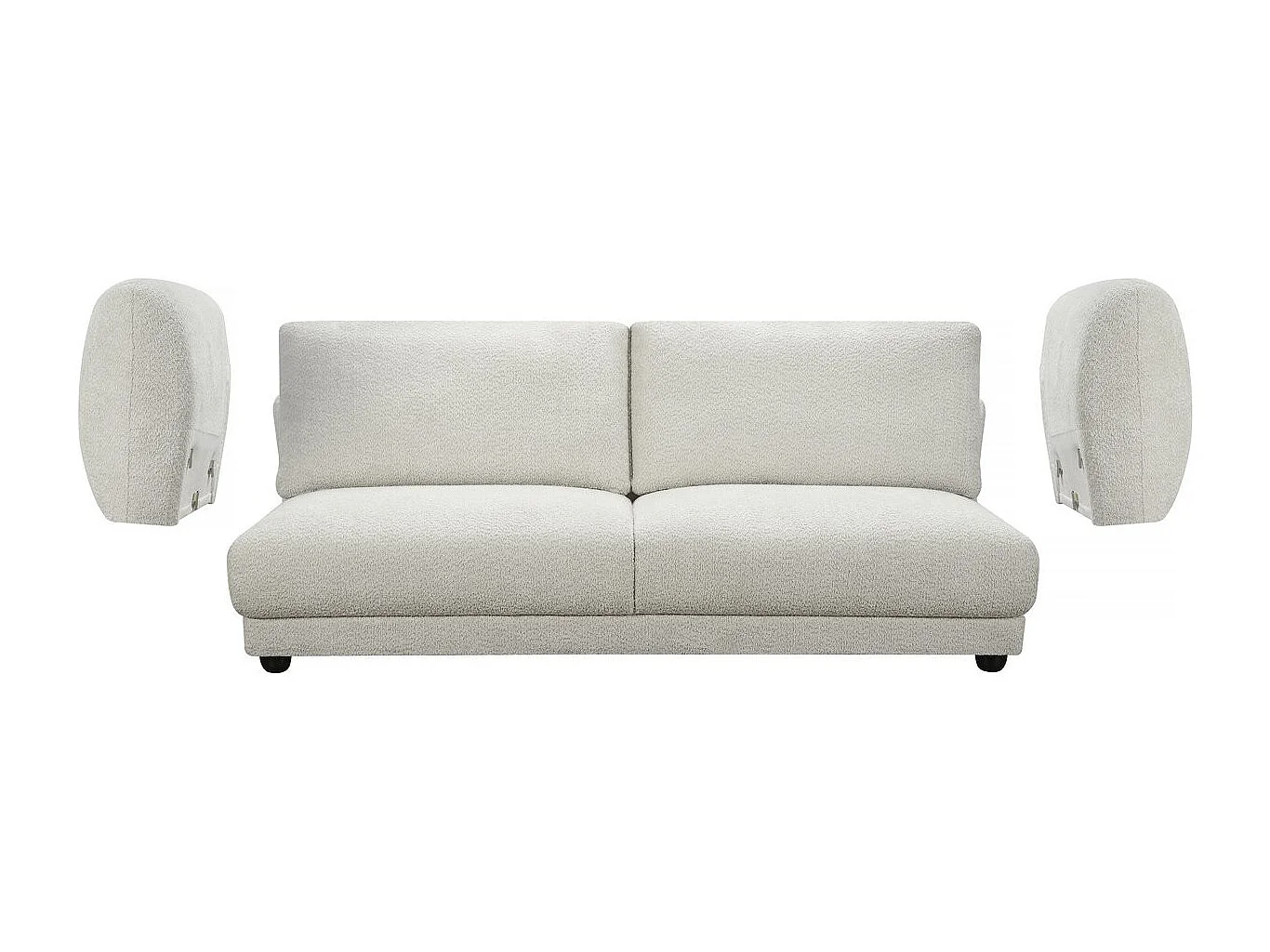 Canapé droit en tissu chenille "Saint Germain S" - 3 places - Beige