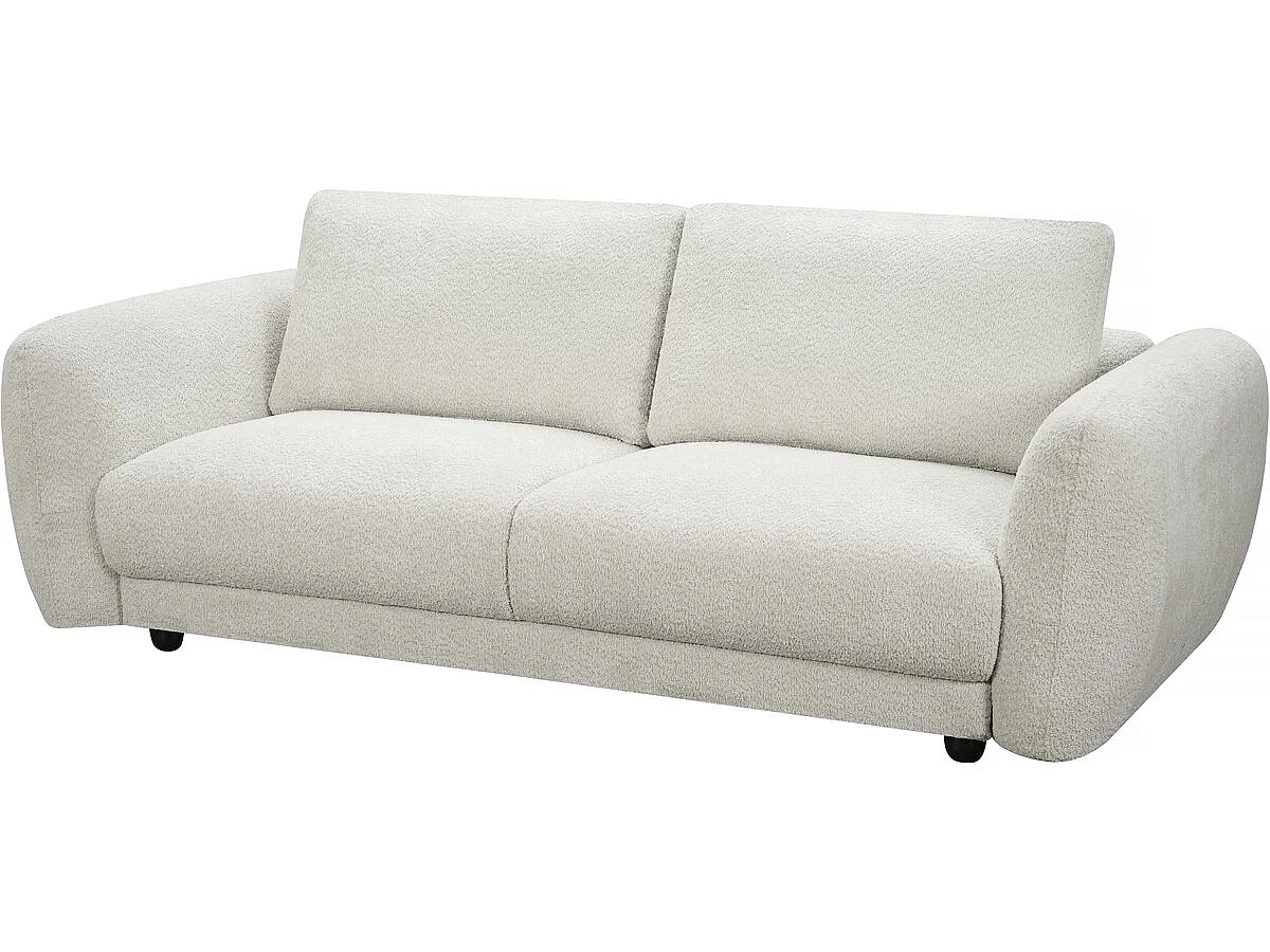 Canapé 3 places en tissu chenille beige 275x99x80 cm