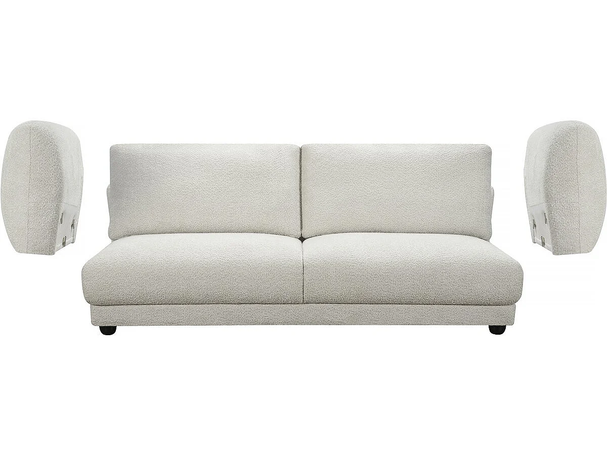 Canapé 3 places en tissu chenille beige 275x99x80 cm