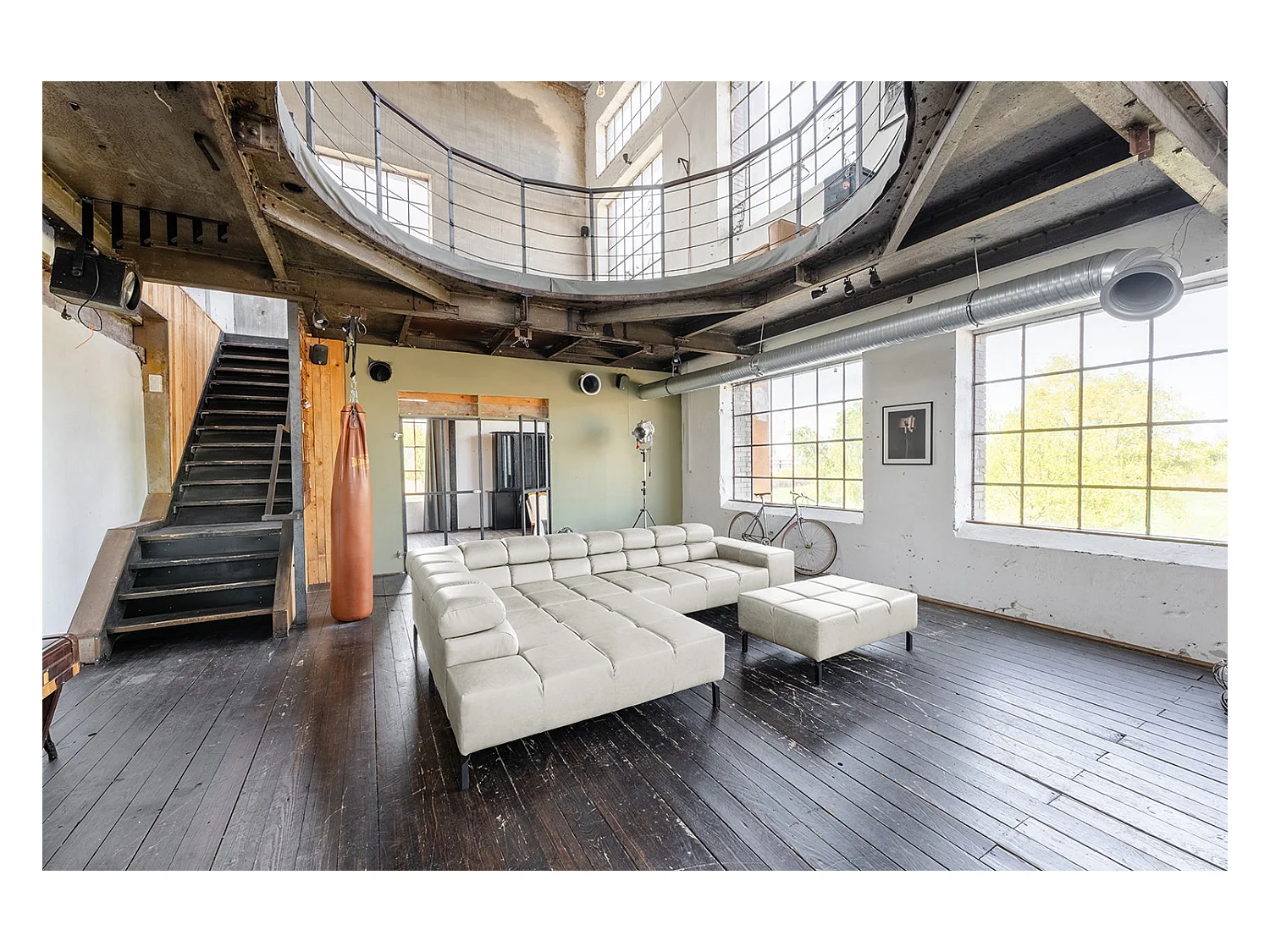 Hoekbank - Lichtgrijs Leer - NELSON