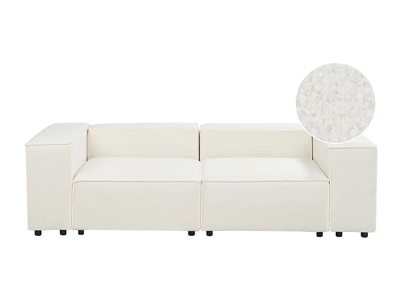 2-Sitzer Sofa Bouclé weiss APRICA