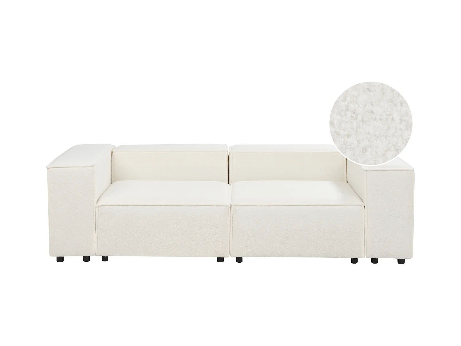 2-Sitzer Sofa Bouclé weiss APRICA