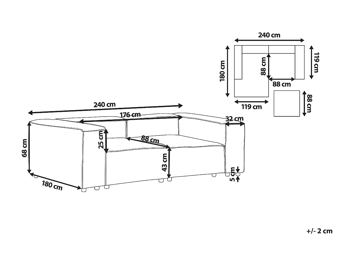 2-Sitzer Sofa Bouclé weiss APRICA