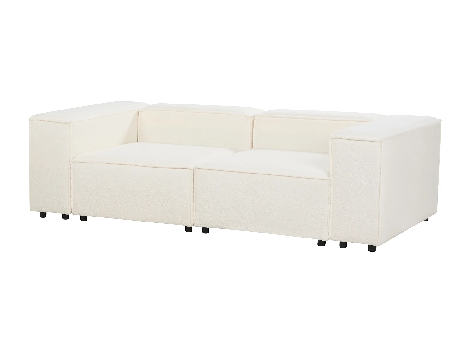 Canapé modulable 2 places APRICA Bouclé Blanc cassé