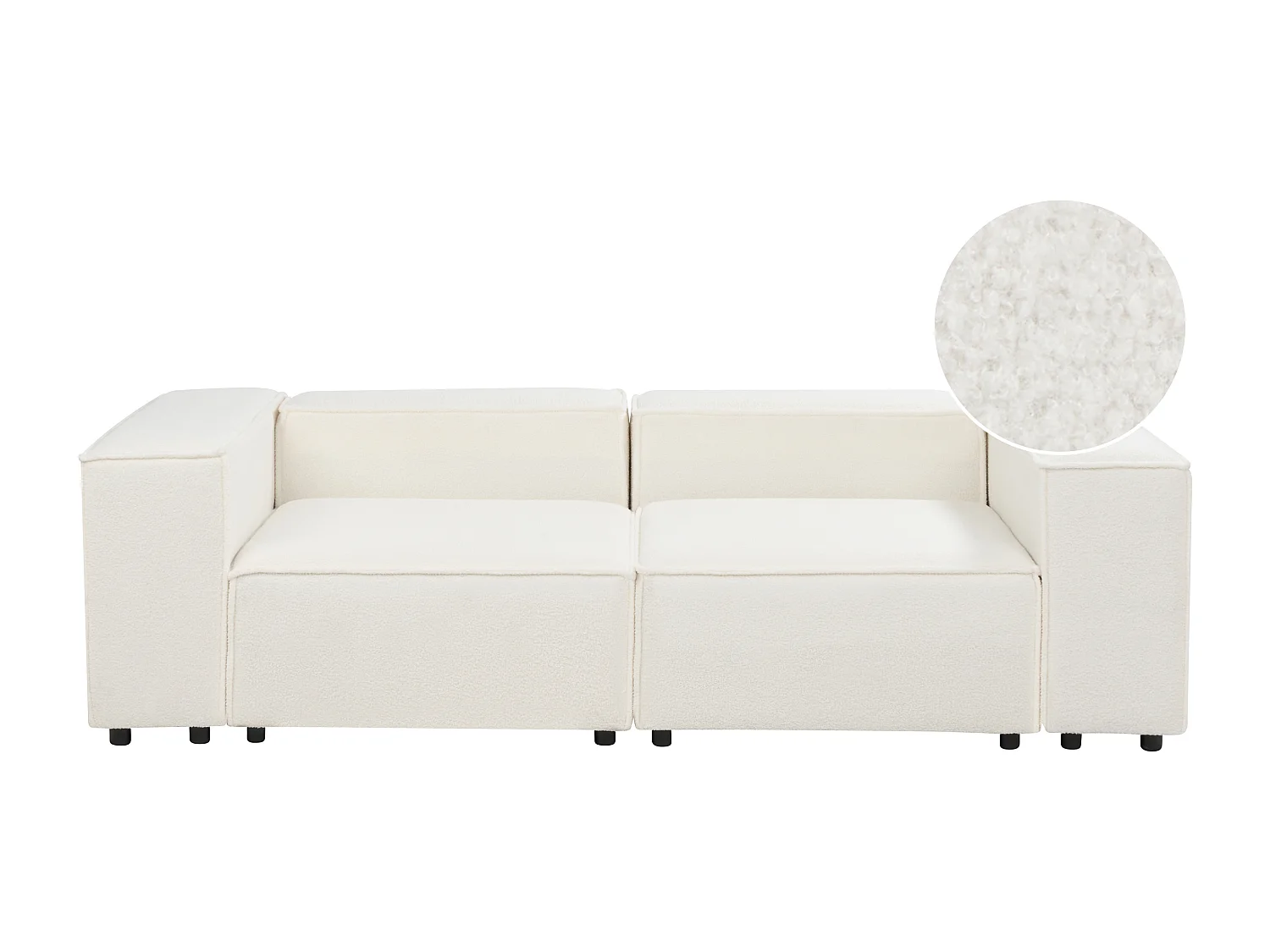 Canapé modulable 2 places APRICA Bouclé Blanc cassé
