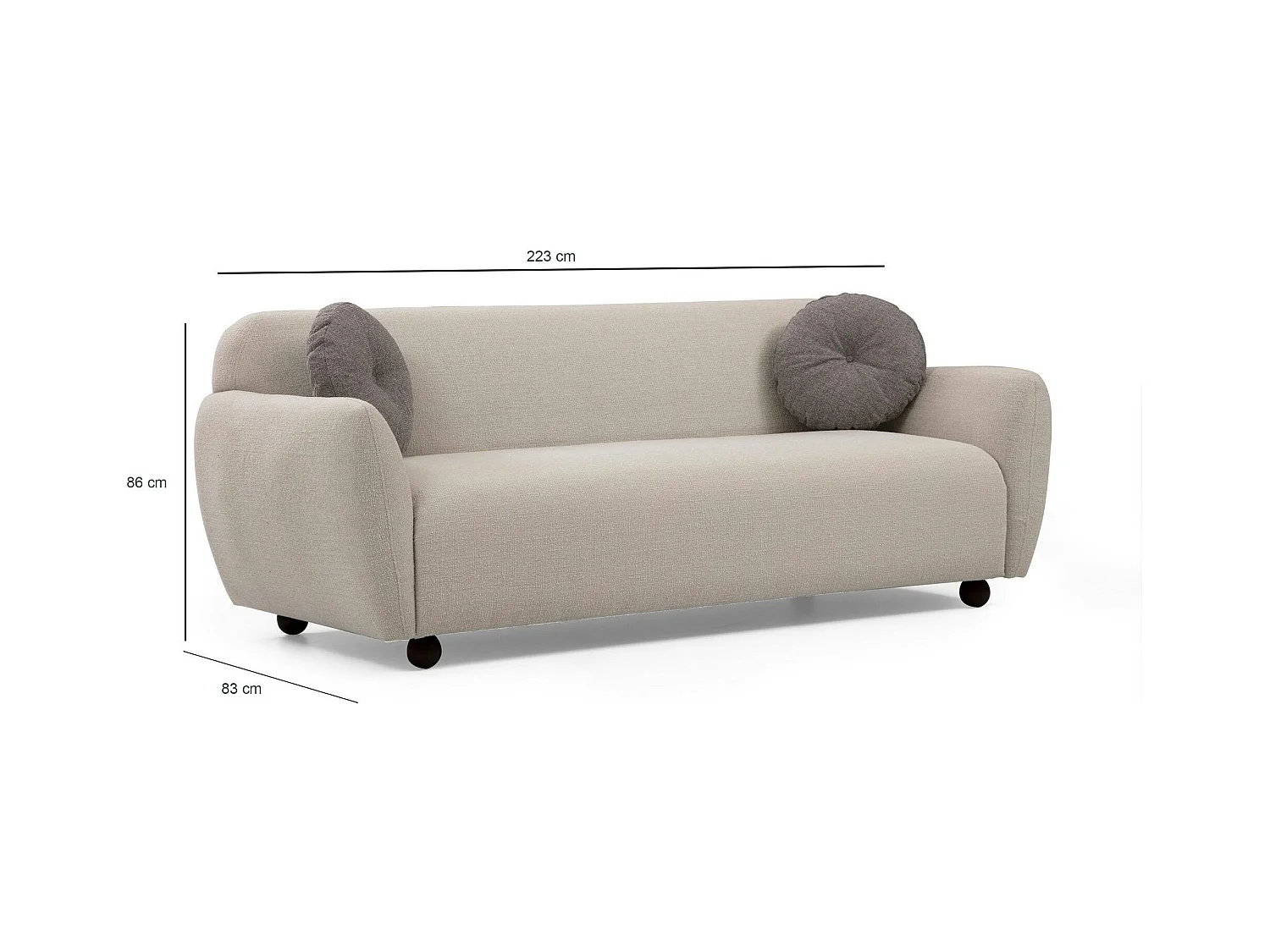 Canapé 3 places beige - style contemporain LUCCA