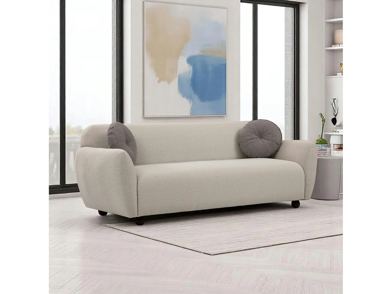 Canapé 3 places beige - style contemporain LUCCA