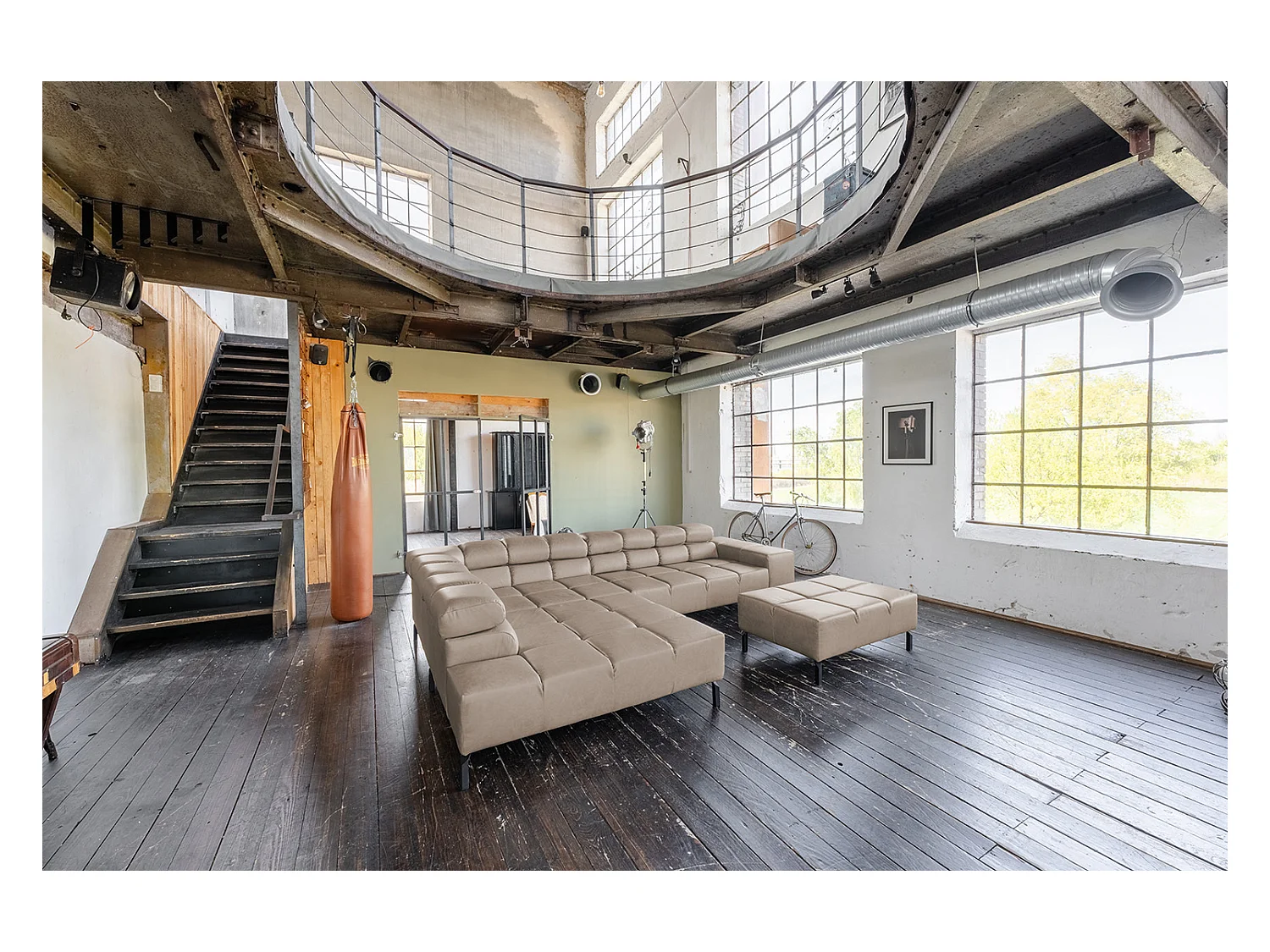 Canapé d'angle - Gris cuir - NELSON