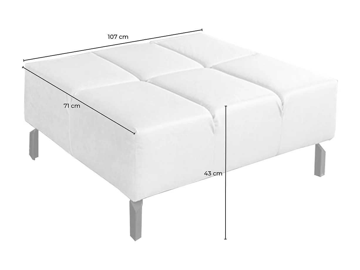 Ecksofa - Grau Leder - NELSON